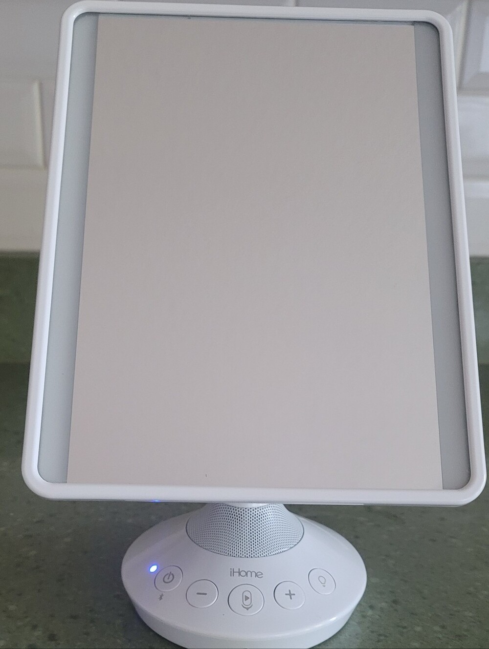 iHome White LED Makeup Mirror with Built-In Speaker